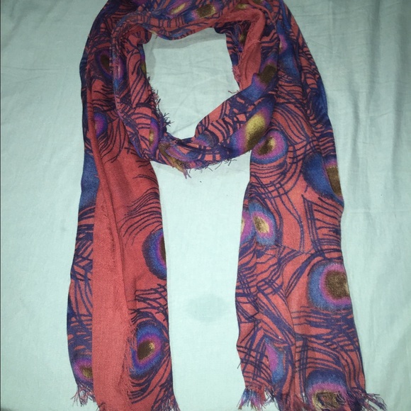 Peacock feather scarf