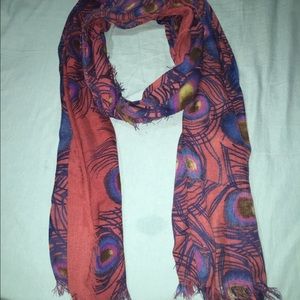 Peacock feather scarf