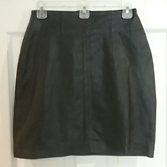 Leather mini skirt