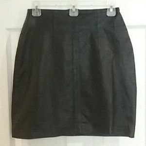 Leather mini skirt