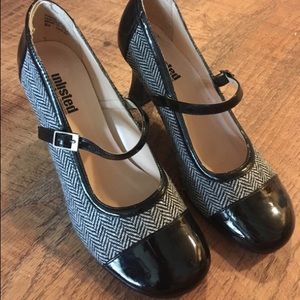 Black and white heels