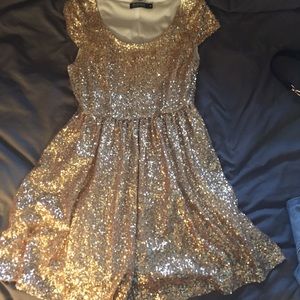 Gold Sequin Cocktail Dress