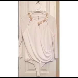 White and Gold bodysuit
