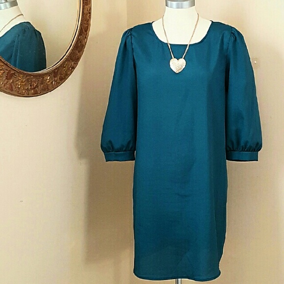 CHARMING CHARLIE LARGE BLUE SHIFT DRESS - Picture 2 of 4