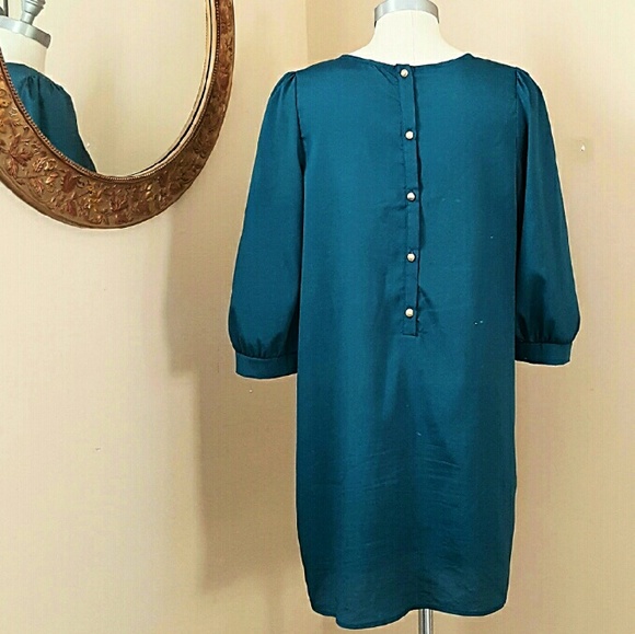 CHARMING CHARLIE LARGE BLUE SHIFT DRESS - Picture 3 of 4