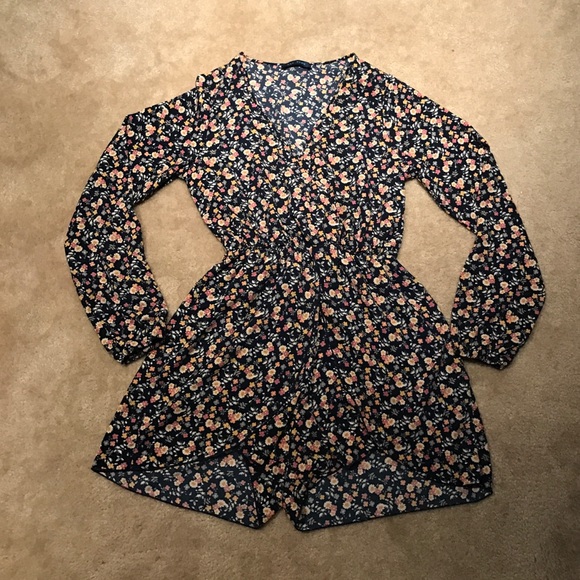 Floral print boho romper