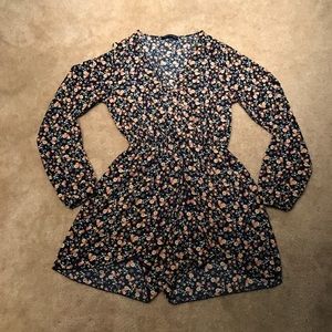 Floral print boho romper