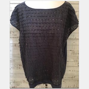 MADEWELL Lace & Silk Blouse blue Top