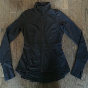Black ruffled Lululemon jacket