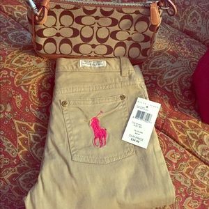 Ralph Lauren Polo girls 6X Brown khaki pants NWT