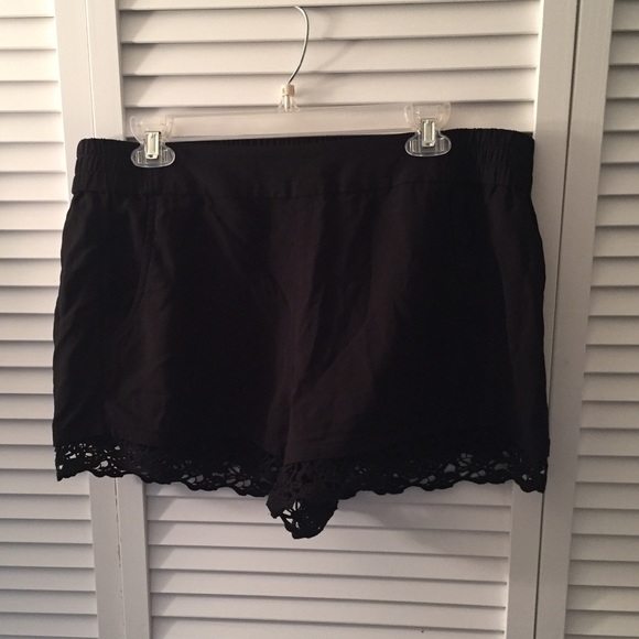 NWT Express Black Shorts with Lace Detailing.