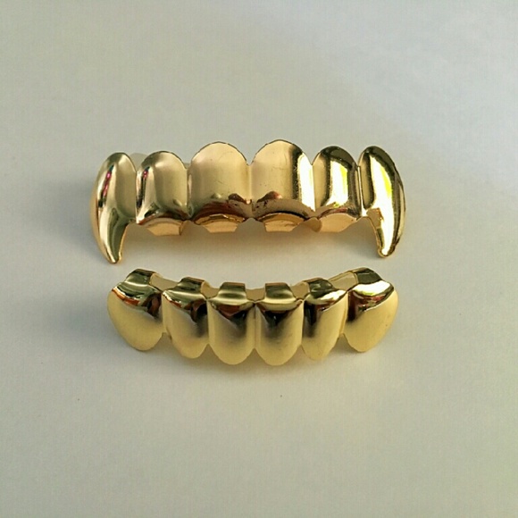 Gold Plated Grillz Set   Top & Bottom