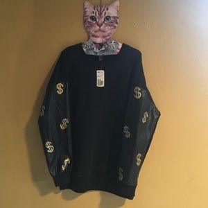 Black oversized sweater with money signs 💰