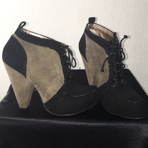 BCBG Suede Lace Up BOOTIES