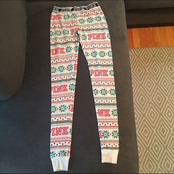 VS PINK thermal Christmas leggings
