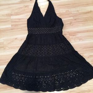 BCBG MAXAZRIA Patchwork Halter Dress