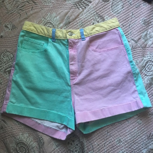 American Apparel Colorblock Shorts - Picture 2 of 4
