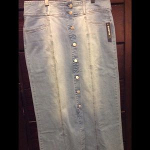 Stone Wash Jean Skirt