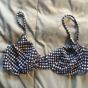 Vintage J.Crew blue & white checked bikini top