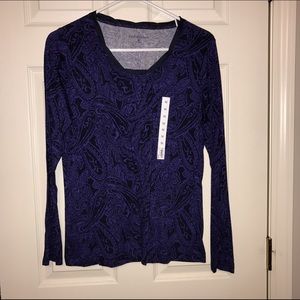 Purple and Black Pattern Long Sleeve