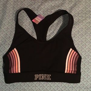 PINK sports bra with matching headband
