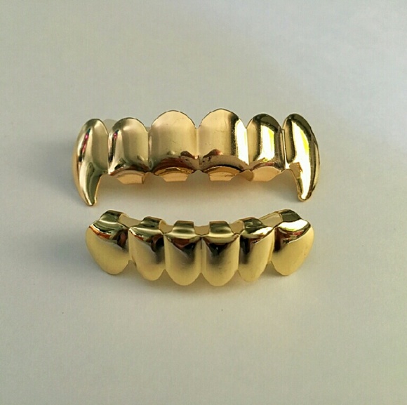 Gold Plated Grillz Set  Top & Bottom