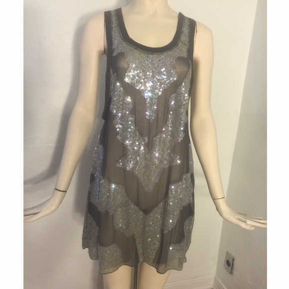 Allsaints Sheer Swing Dress with Sequins.