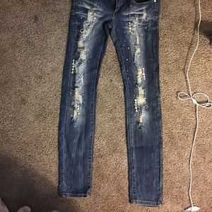 Ladies jeans size 9 skinny bling