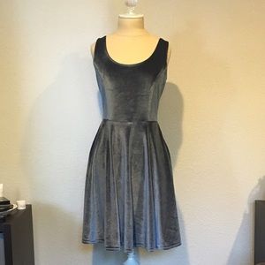 NWOT Modcloth Light Blue Velvet Mini Dress