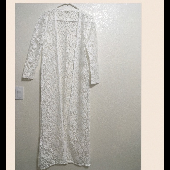 Floral Print Lace Long Cardigan - Picture 4 of 4