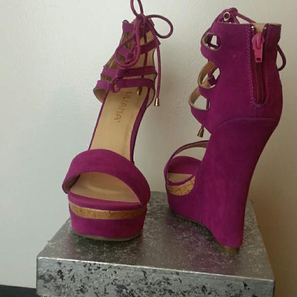 magenta wedges FINAL SALE - Picture 2 of 3