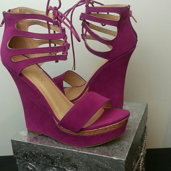 magenta wedges FINAL SALE - Picture 3 of 3