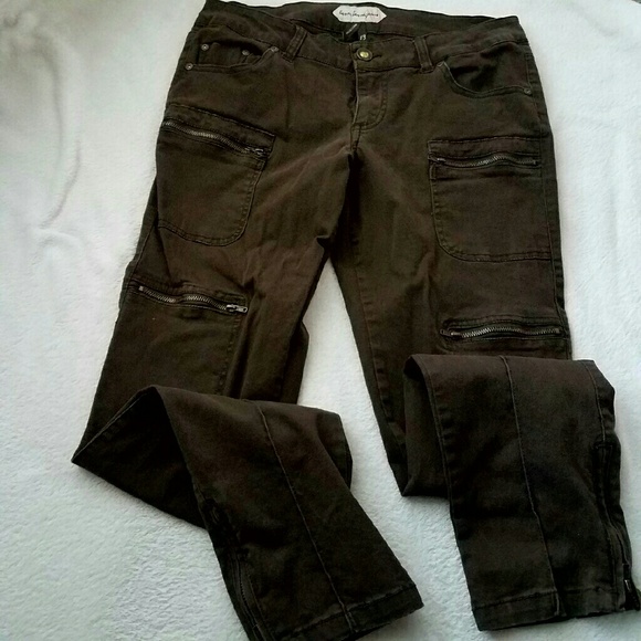 Women Zipper Front Skinny Pants