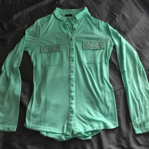 Mint Button Up