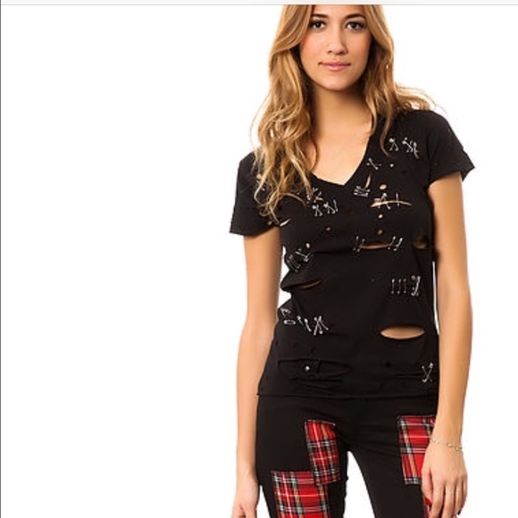 shirt with safety pins