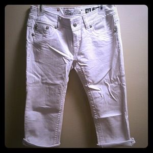 White Miss Me Capris