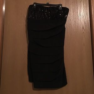 Strapless black dress!