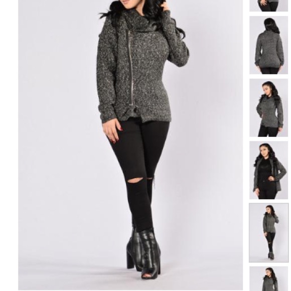 🥀DONATING 11/30 Zip Moto Sweater Cowl Neck Cozy - Picture 2 of 4