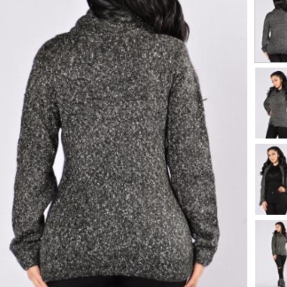 🥀DONATING 11/30 Zip Moto Sweater Cowl Neck Cozy - Picture 3 of 4