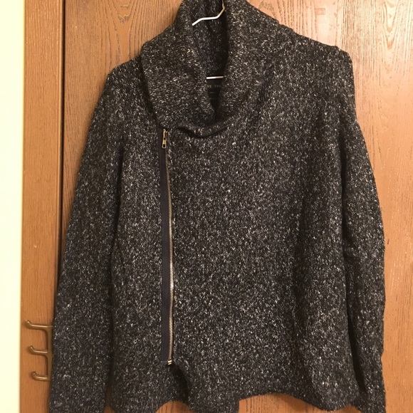 🥀DONATING 11/30 Zip Moto Sweater Cowl Neck Cozy - Picture 4 of 4