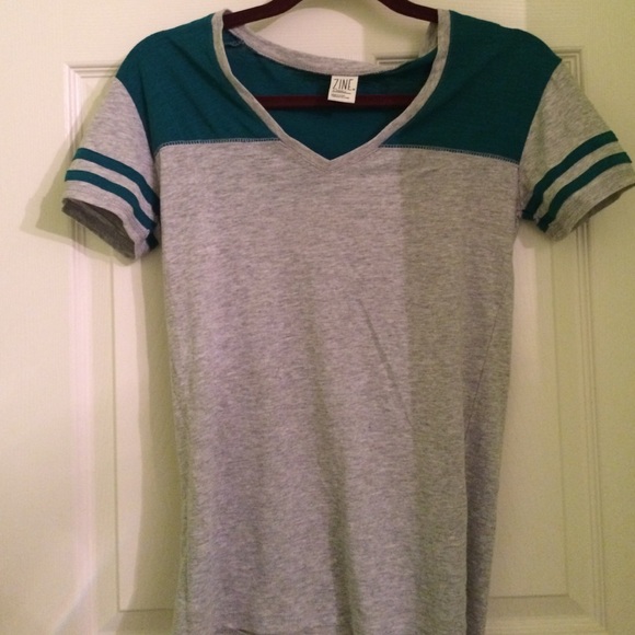 Grey and blue striped shirt