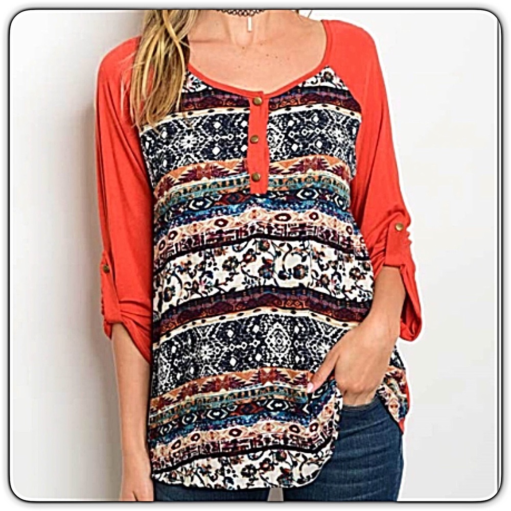 Autumn Bohemian Tribal Tunic Top Small sold - Picture 5 of 6