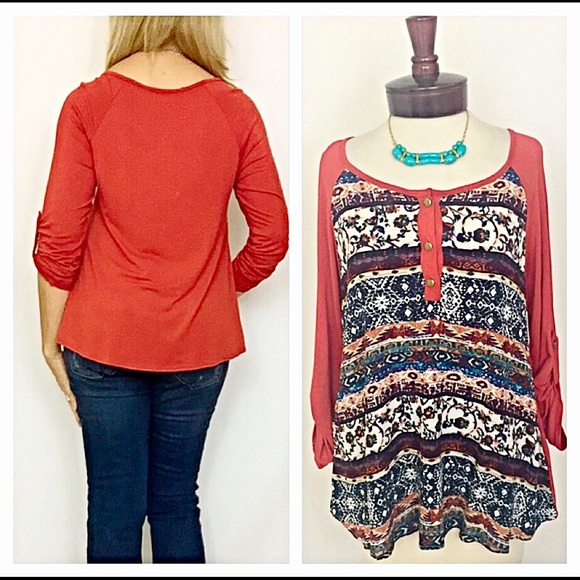 Autumn Bohemian Tribal Tunic Top Small sold - Picture 4 of 6