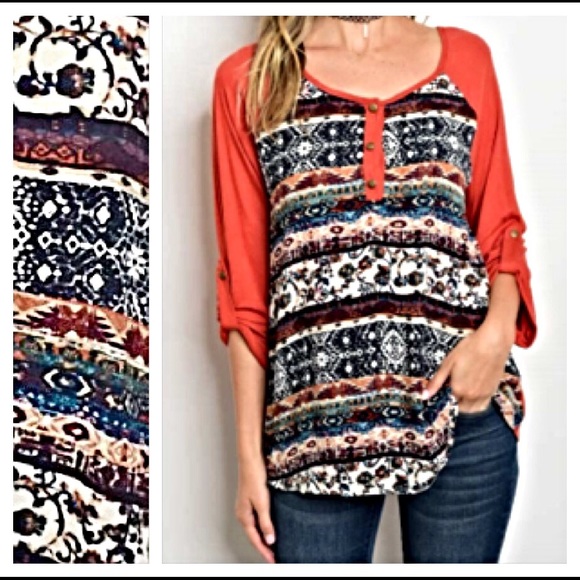 Autumn Bohemian Tribal Tunic Top Small sold - Picture 3 of 6