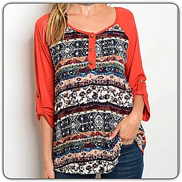 Autumn Bohemian Tribal Tunic Top Small sold - Picture 5 of 6