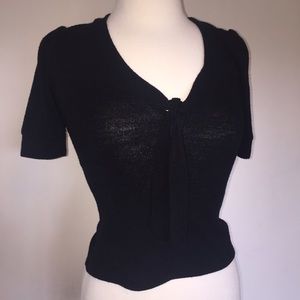 Reformation black tie front sweater! // Small