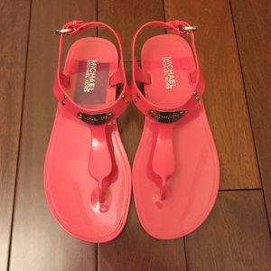 Michael Kors Hot Pink Jelly Sandals