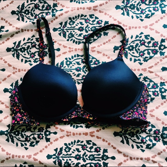 Satin Blue VS Push-up Bra 36C 🍒