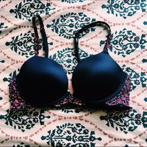 Satin Blue VS Push-up Bra 36C 🍒