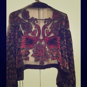 Velvet  Burnout Patterned Wrap - new, never worn